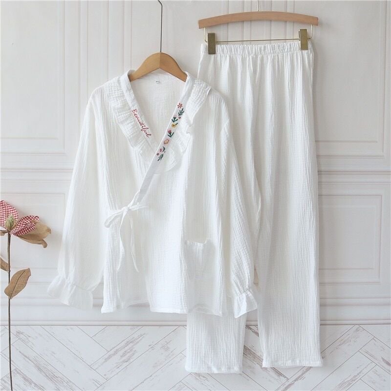 Ivory Grace (%100 Pamuk Müslin Pijama Takımı)