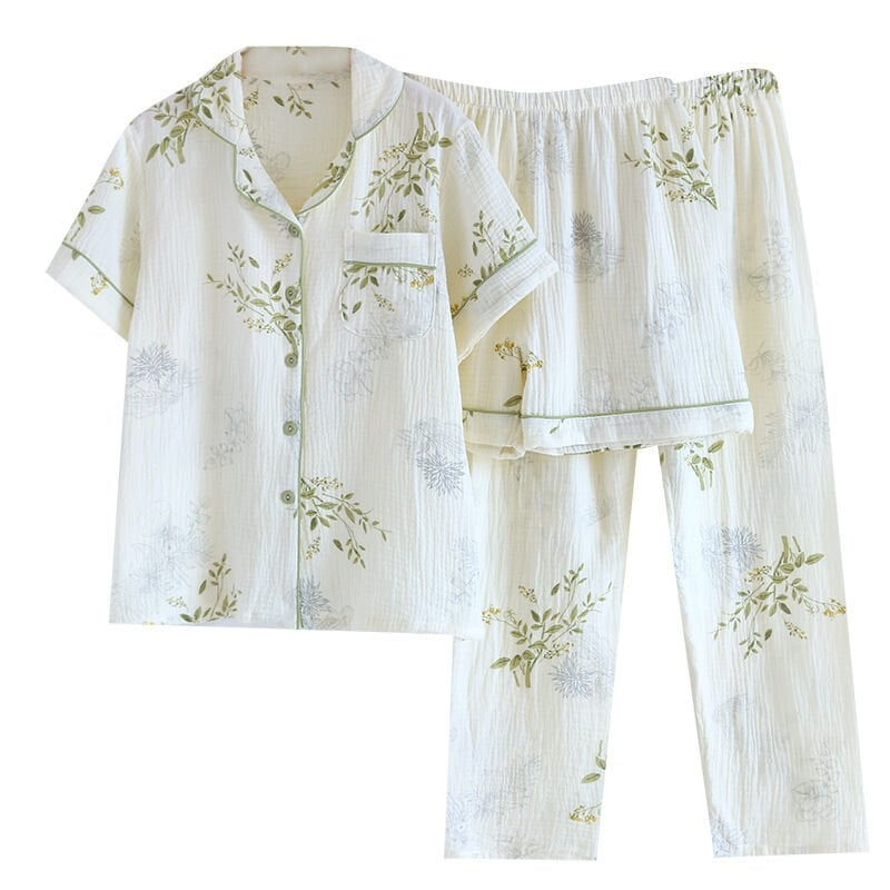 Olivia (%100 Pamuk Müslin Pijama Takımı) 3'LÜ SET