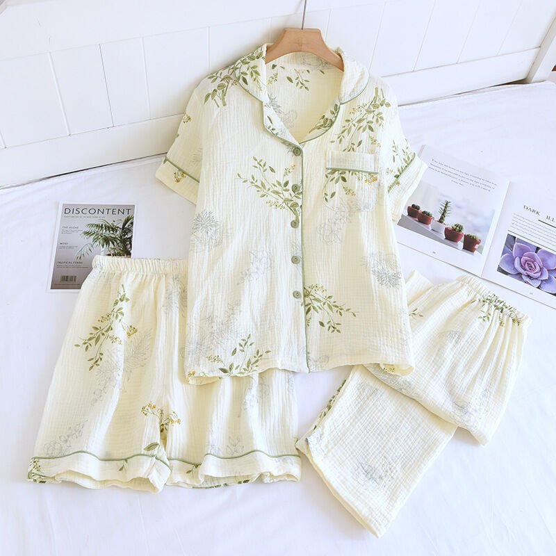 Olivia (%100 Pamuk Müslin Pijama Takımı) 3'LÜ SET