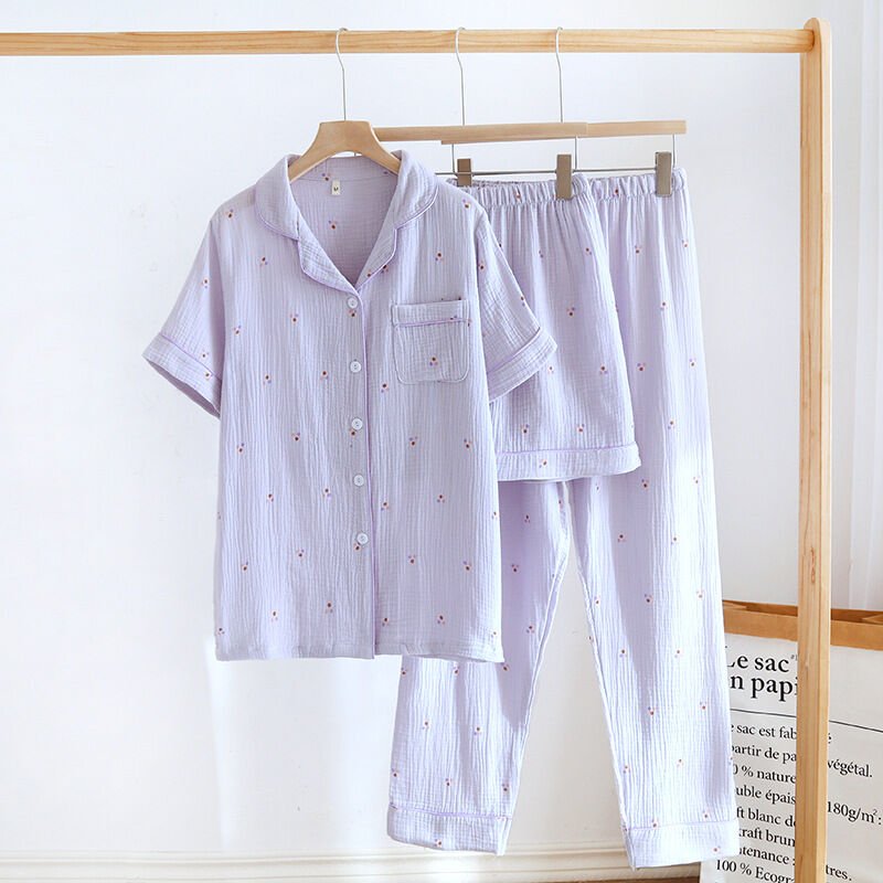 Lila Bloom (%100 Pamuk Müslin Pijama Takımı) 3'LÜ SET