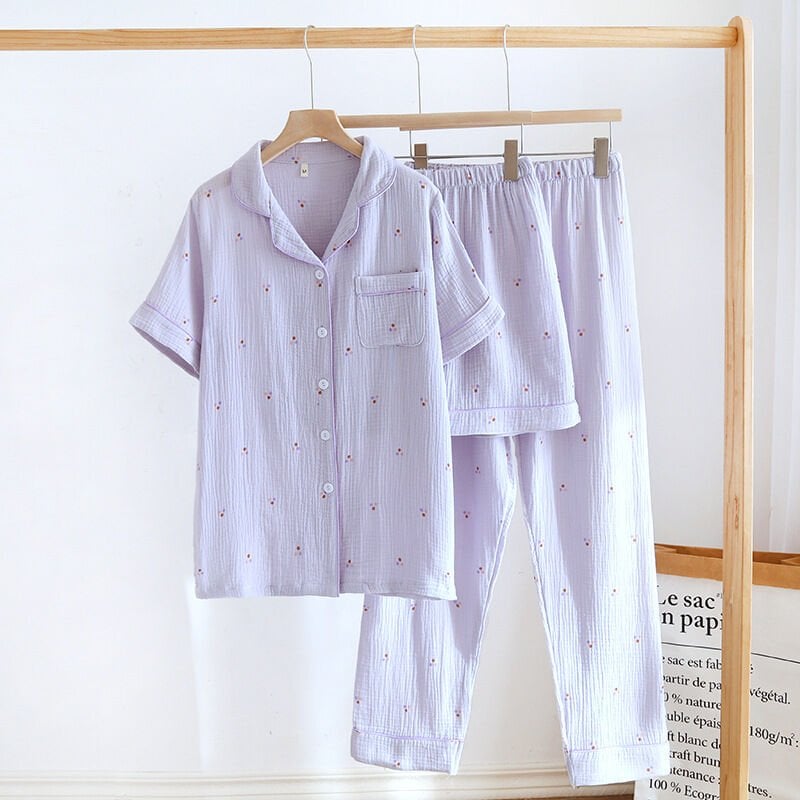 Lila Bloom (%100 Pamuk Müslin Pijama Takımı) 3'LÜ SET