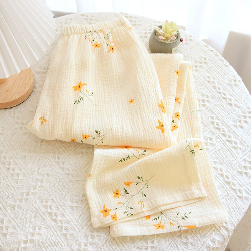 Golden Bloom (%100 Pamuk Müslin Pijama Takımı)