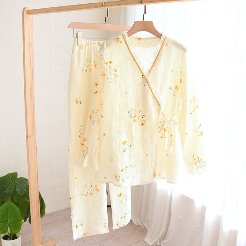 Golden Bloom (%100 Pamuk Müslin Pijama Takımı)