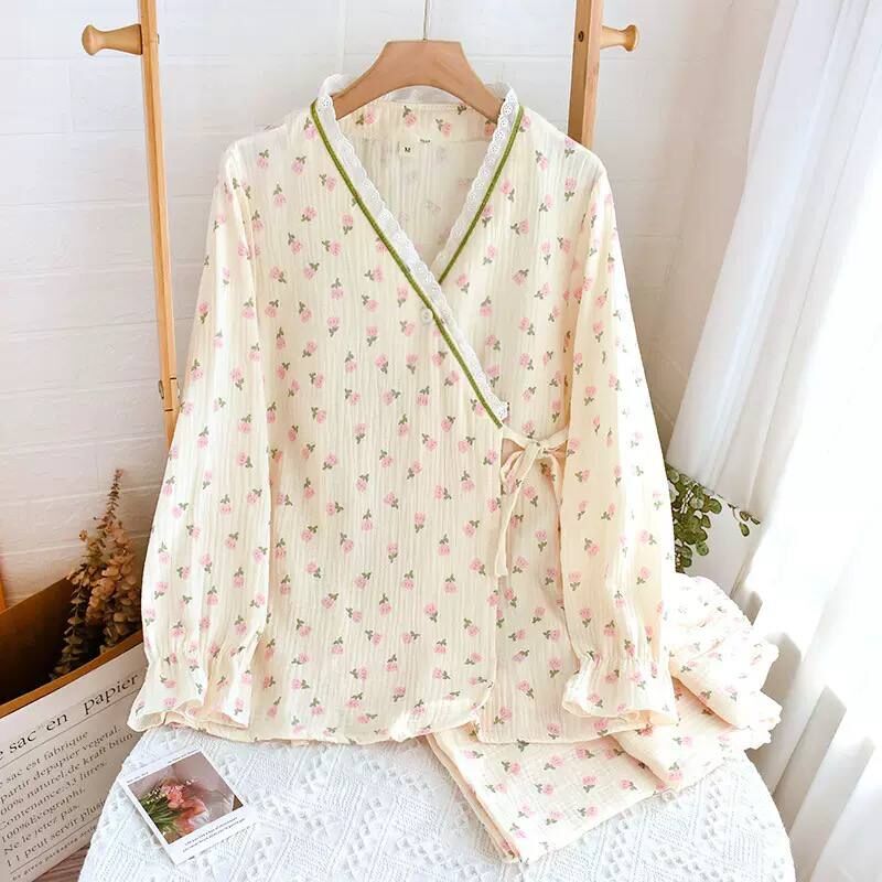 Rosé Garden (%100 Pamuk Müslin Pijama Takımı)