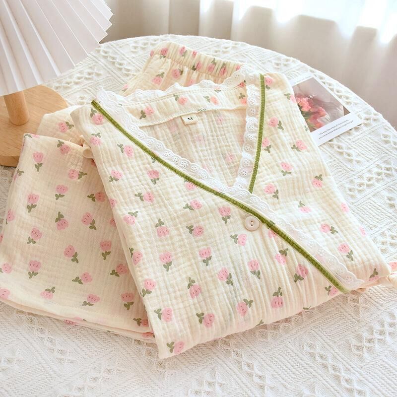 Rosé Garden (%100 Pamuk Müslin Pijama Takımı)