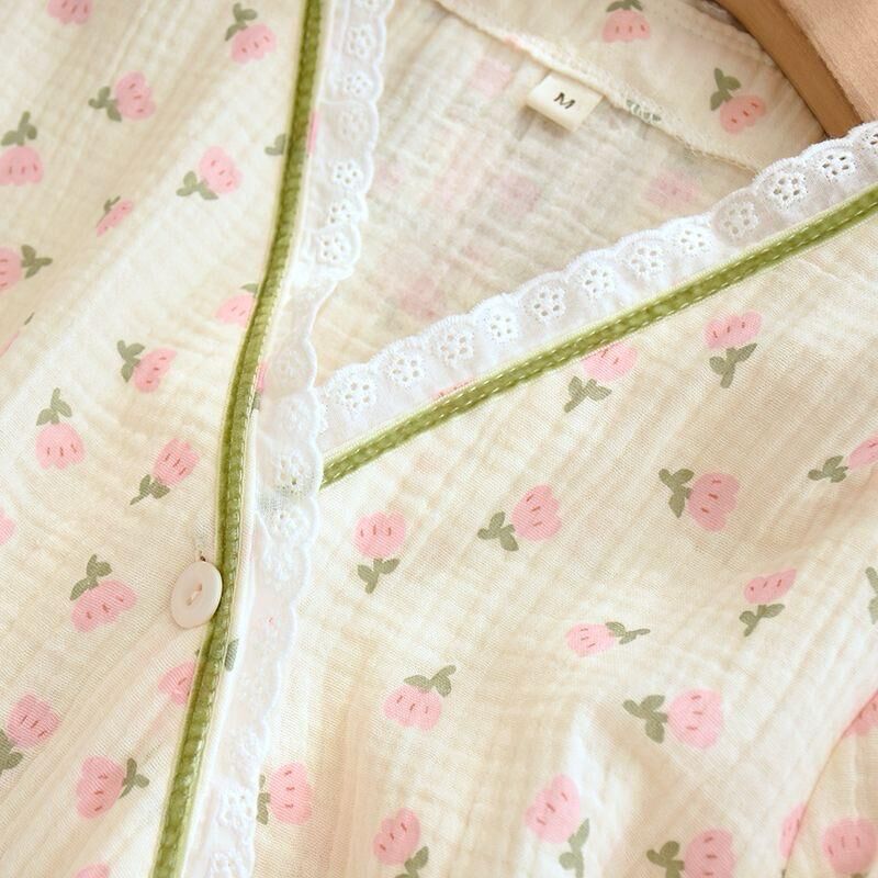 Rosé Garden (%100 Pamuk Müslin Pijama Takımı)