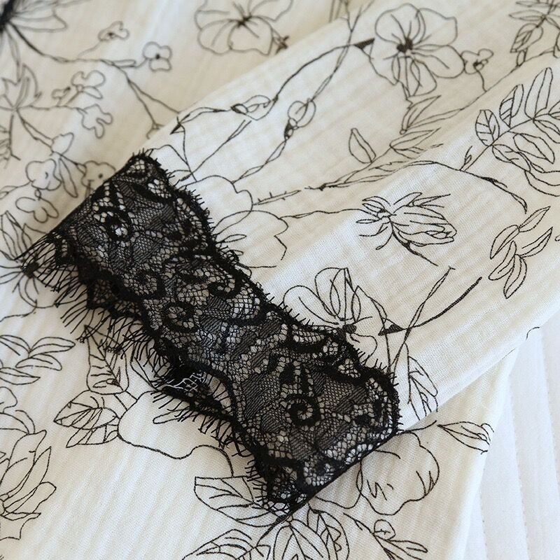Noir Blossom (%100 Pamuk Müslin Pijama Takımı)