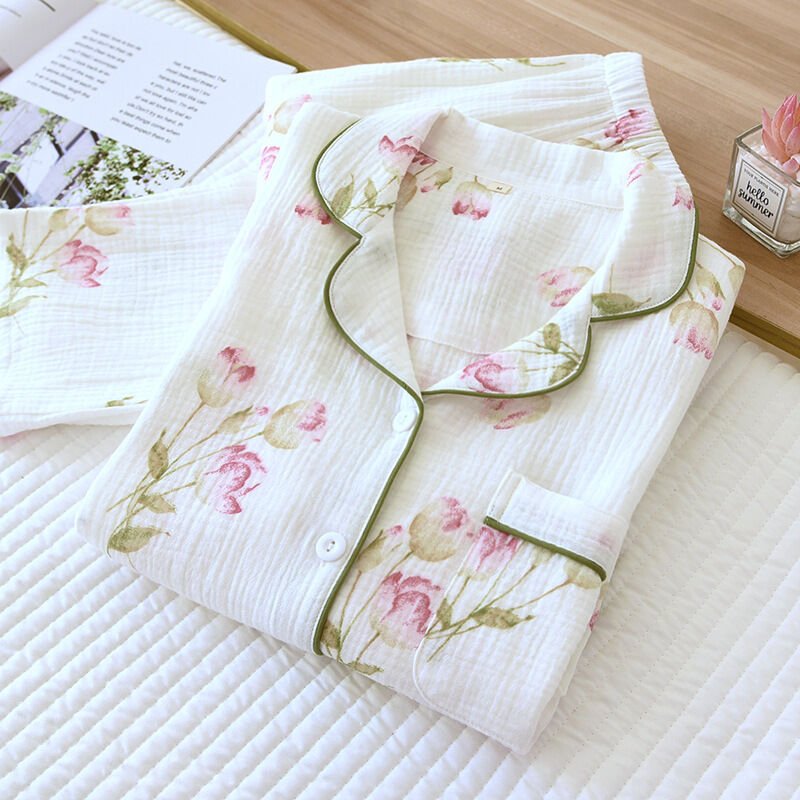 Rose Whisper  (%100 Pamuk Müslin Pijama Takımı)