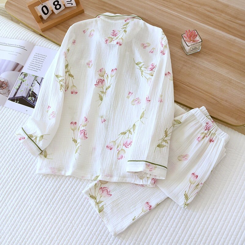 Rose Whisper  (%100 Pamuk Müslin Pijama Takımı)