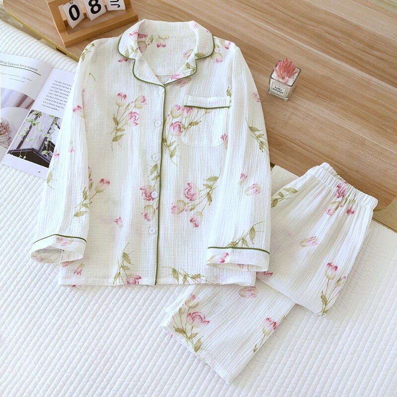 Rose Whisper  (%100 Pamuk Müslin Pijama Takımı)