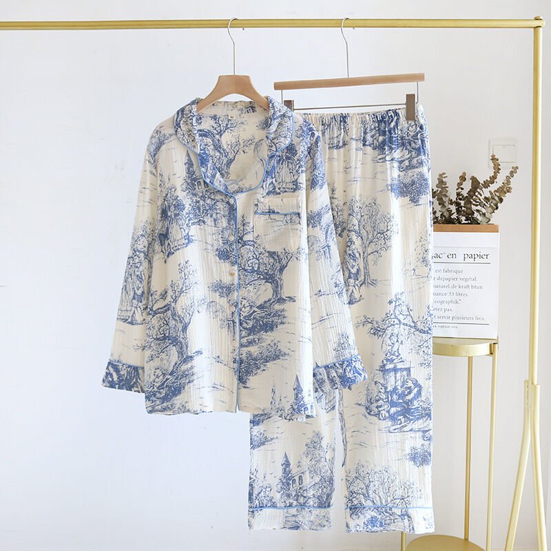 Azure Garden (%100 Pamuk Müslin Pijama Takımı)