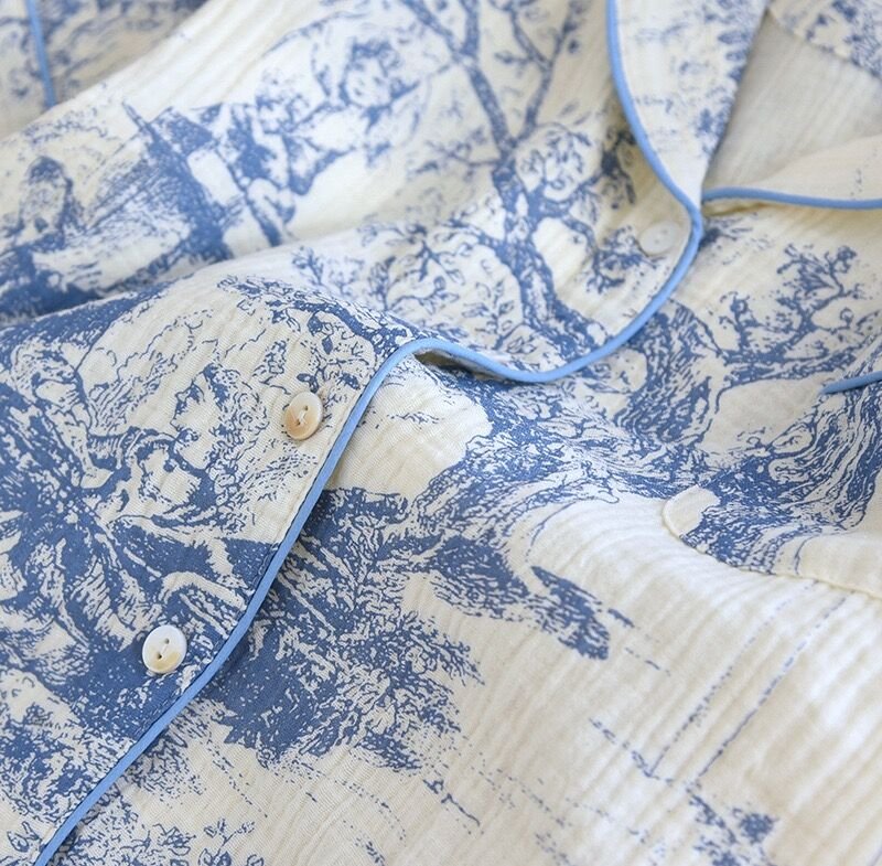 Azure Garden (%100 Pamuk Müslin Pijama Takımı)