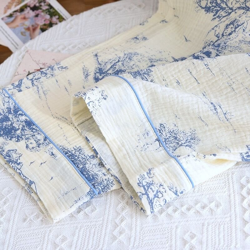 Azure Garden (%100 Pamuk Müslin Pijama Takımı)