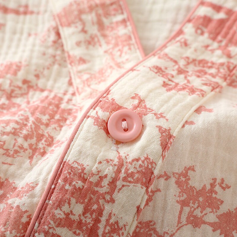 Peach Garden (%100 Pamuk Müslin Pijama Takımı)