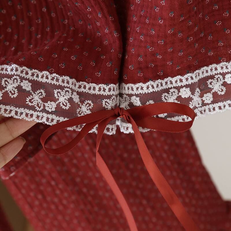 Ruby Lace (%100 Pamuk Müslin Pijama Takımı)