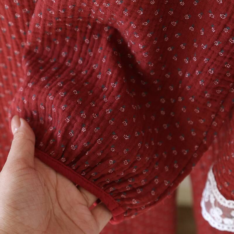 Ruby Lace (%100 Pamuk Müslin Pijama Takımı)