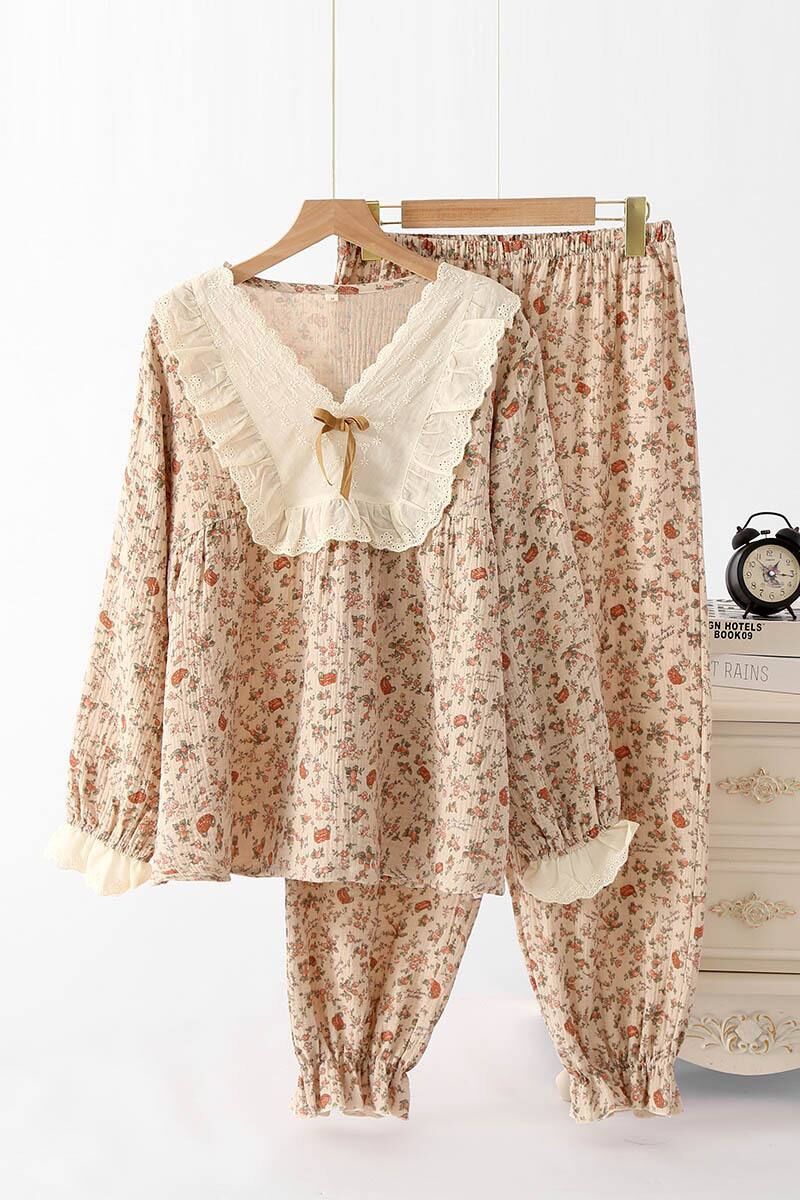 Belle Fleur (%100 Pamuk Müslin Pijama Takımı)