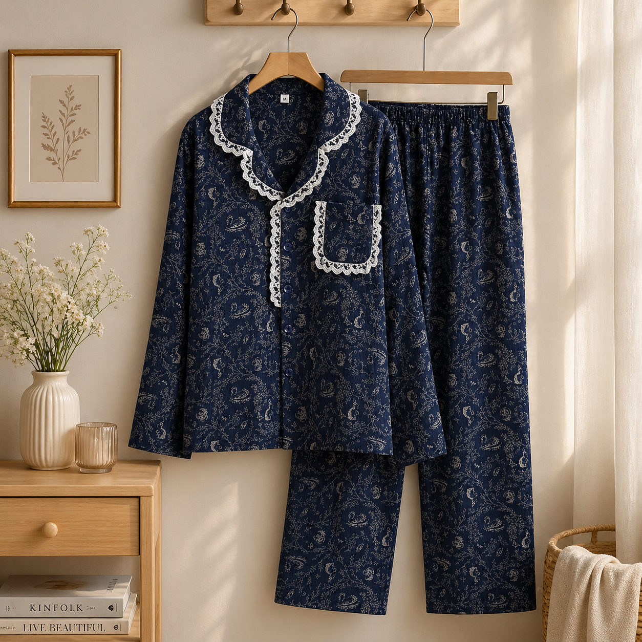 Luna Lace (%100 Pamuk Müslin Pijama Takımı)