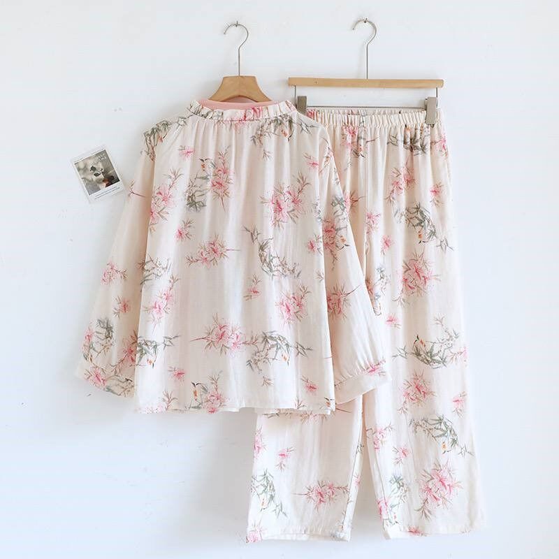 Blush Sakura  (%100 Pamuk Dokuma Müslin Pijama Takımı)