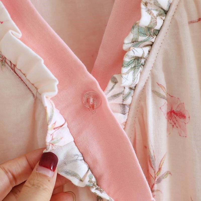 Blush Sakura  (%100 Pamuk Dokuma Müslin Pijama Takımı)