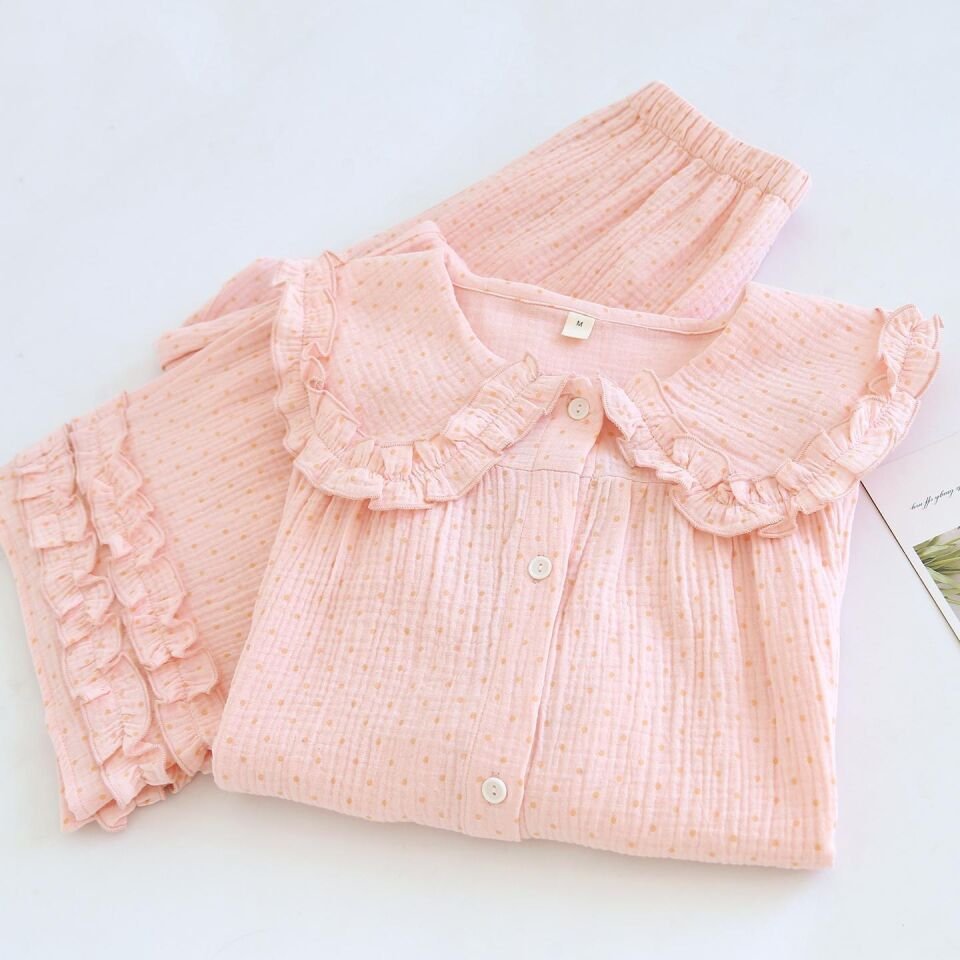 Blush Dots (%100 Pamuk Müslin Pijama Takımı)
