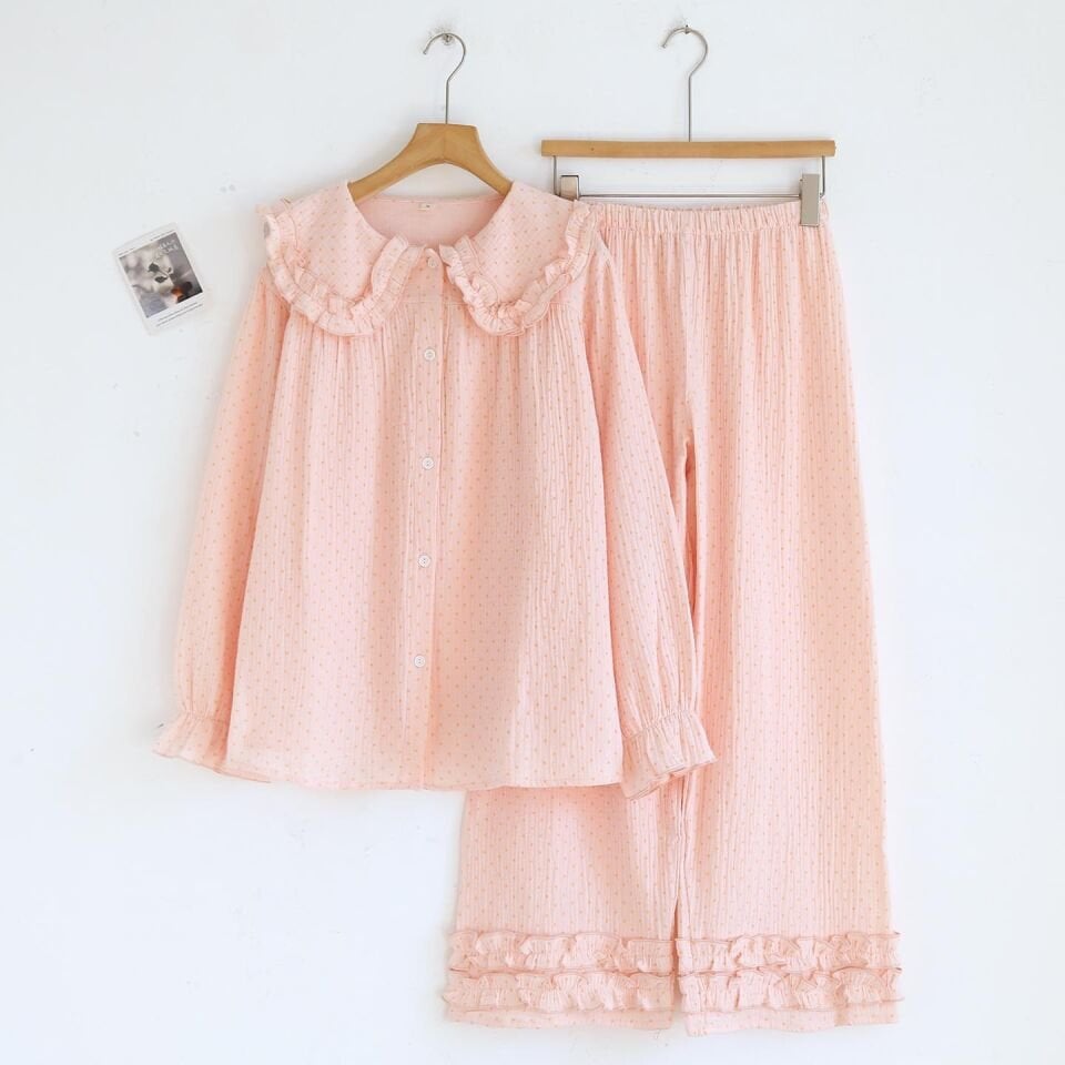 Blush Dots (%100 Pamuk Müslin Pijama Takımı)