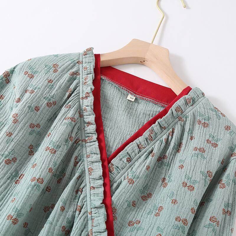 Mint Scarlet (%100 Pamuk Müslin Pijama Takımı)