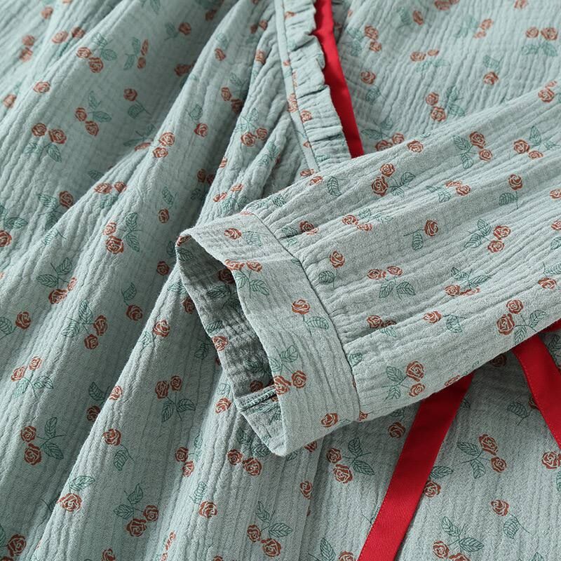 Mint Scarlet (%100 Pamuk Müslin Pijama Takımı)