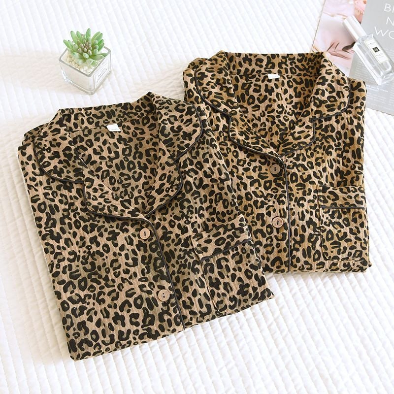 Leopard Dream  (%100 Pamuk Müslin Pijama Takımı) 3'LÜ SET