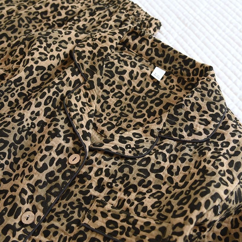 Leopard Dream  (%100 Pamuk Müslin Pijama Takımı) 3'LÜ SET