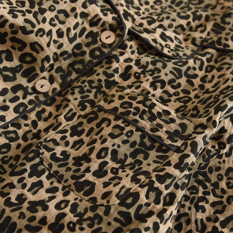 Leopard Dream  (%100 Pamuk Müslin Pijama Takımı) 3'LÜ SET