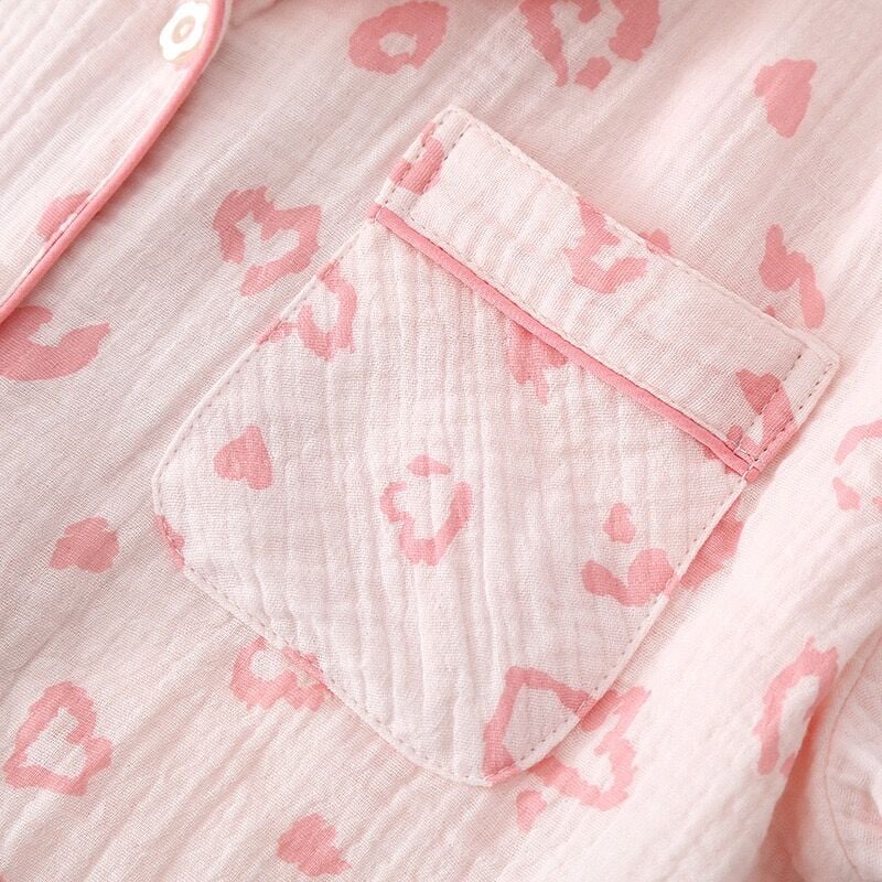 Pink Heart (%100 Pamuk Müslin Pijama Takımı) 3'LÜ SET