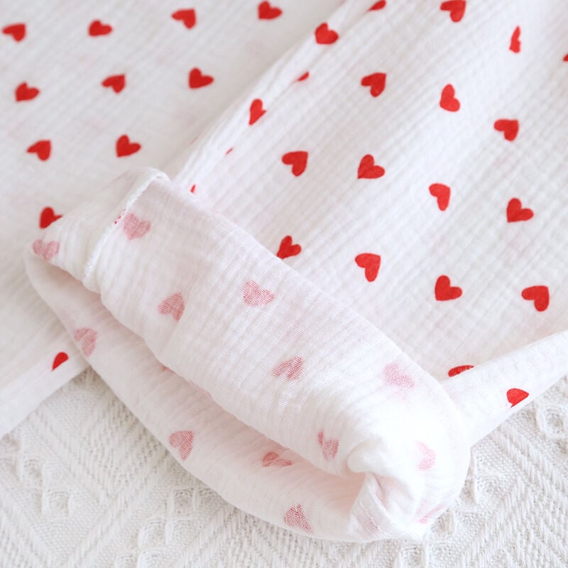 Ivory Heart (%100 Pamuk Müslin Kadın Pijama Takımı)
