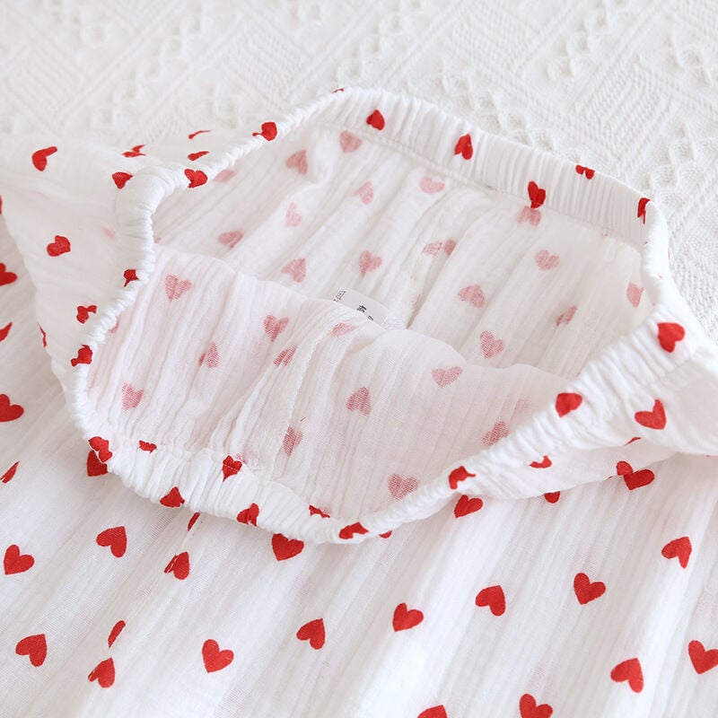 Ivory Heart (%100 Pamuk Müslin Kadın Pijama Takımı)