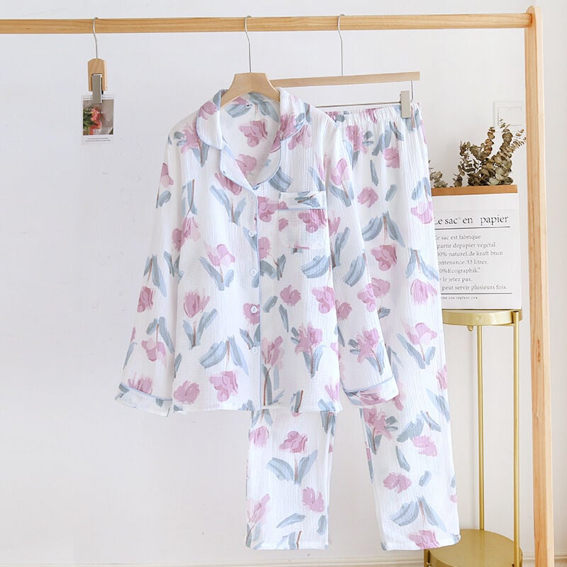 Soft Tulip (%100 Pamuk Müslin Kadın Pijama Takımı)
