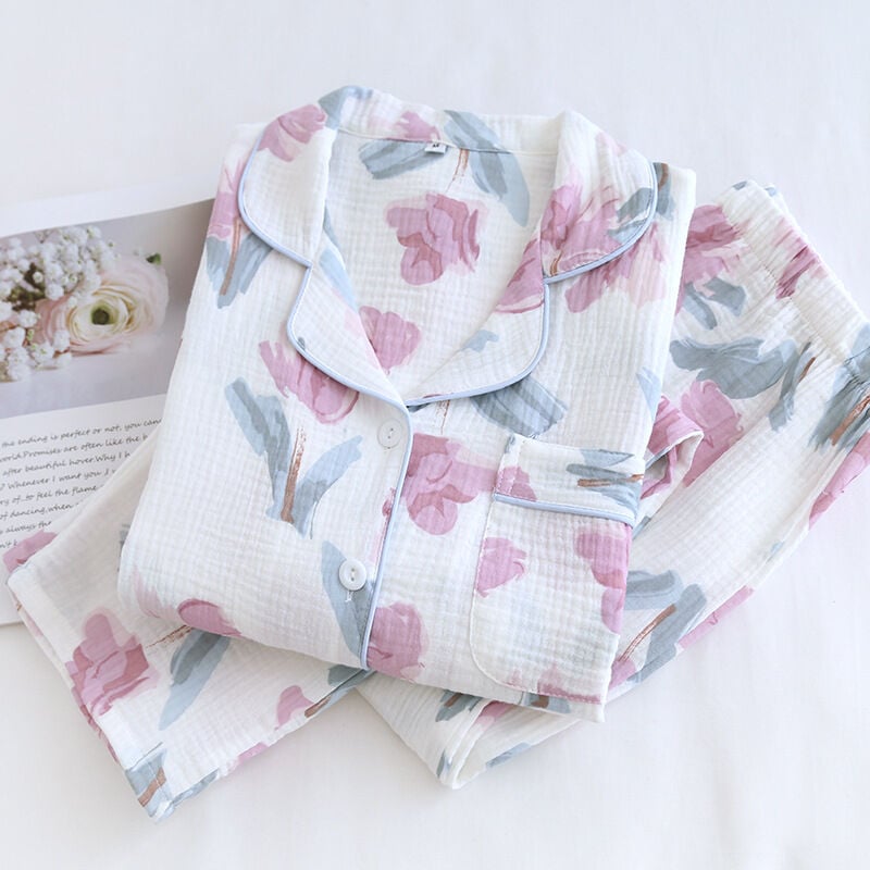 Soft Tulip (%100 Pamuk Müslin Kadın Pijama Takımı)