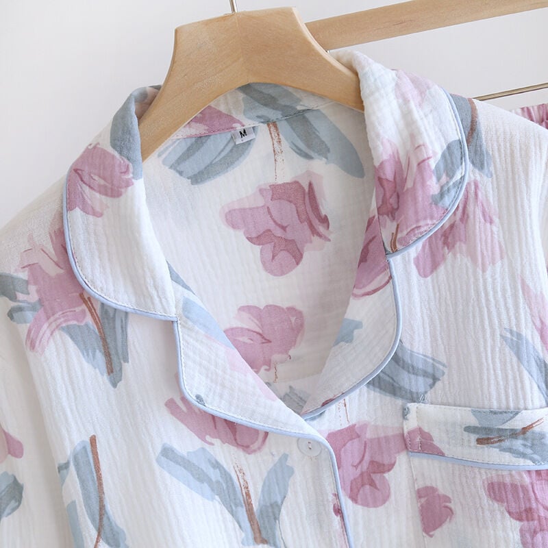 Soft Tulip (%100 Pamuk Müslin Kadın Pijama Takımı)