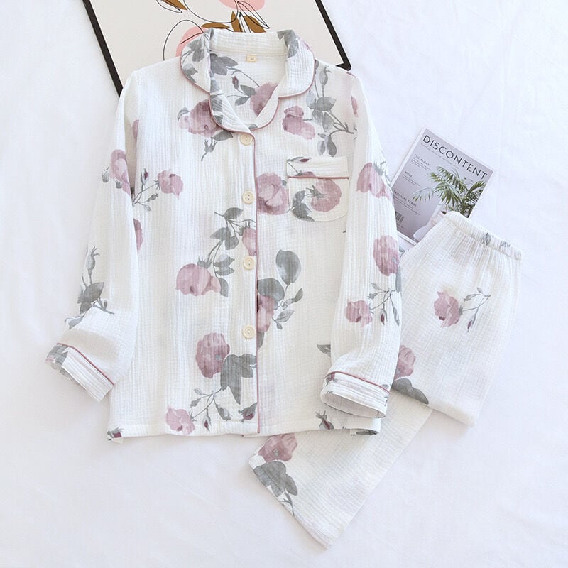 Dusty Rose (%100 Pamuk Müslin Kadın Pijama Takımı)