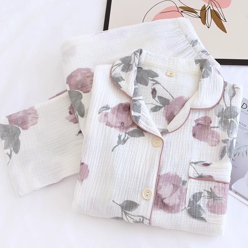 Dusty Rose (%100 Pamuk Müslin Kadın Pijama Takımı)