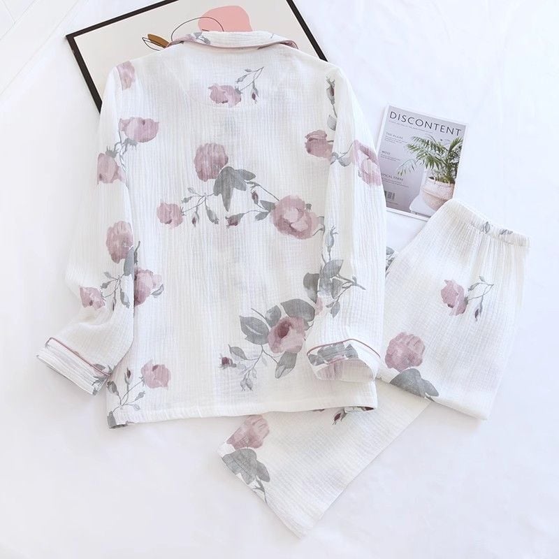 Dusty Rose (%100 Pamuk Müslin Kadın Pijama Takımı)