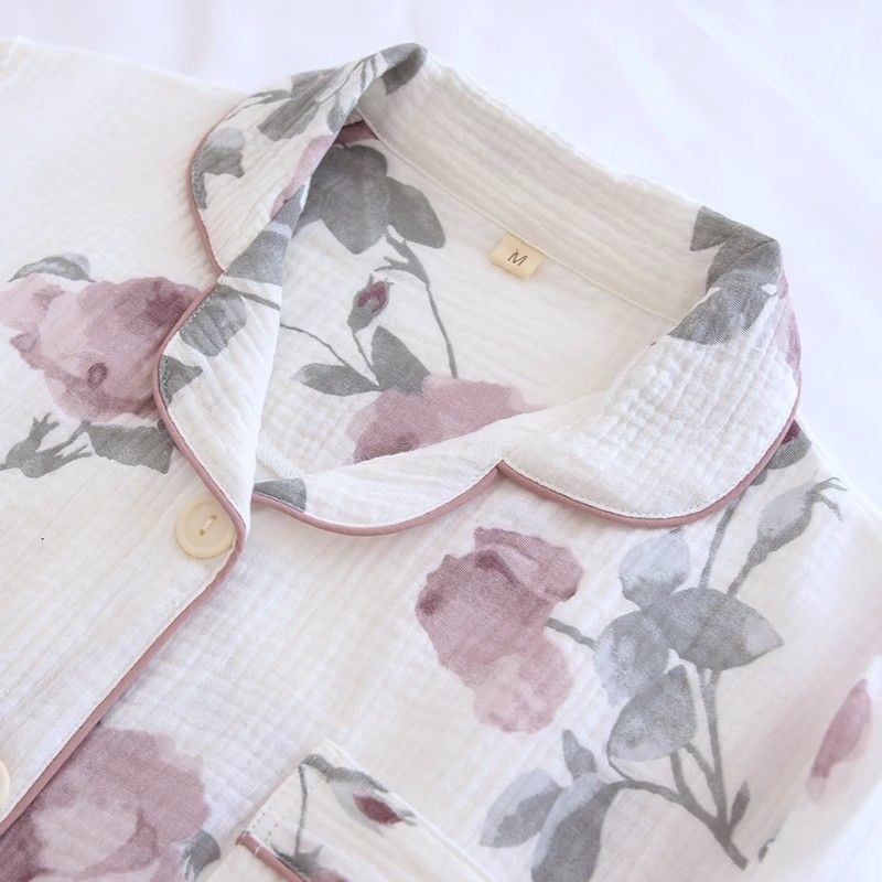 Dusty Rose (%100 Pamuk Müslin Kadın Pijama Takımı)
